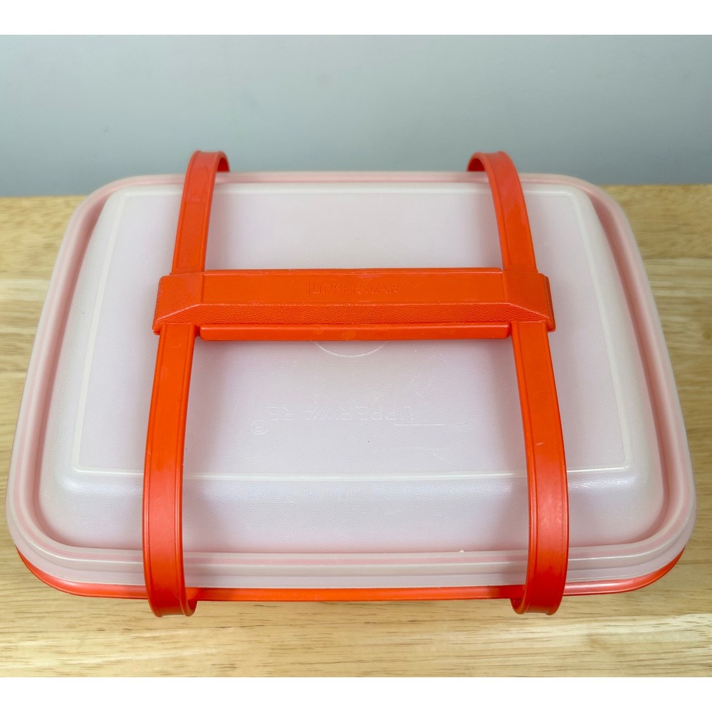 Vintage Tupperware Lunch Box Carry Strap ONLY Retro Paprika Red Ice Cream Keeper